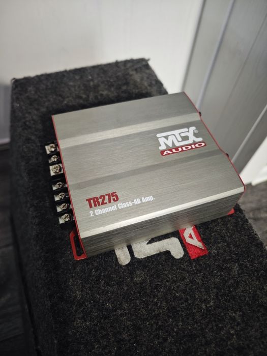 Комплект 2-канален усилвател TX2275 + subwoofer с компресираща кутия RTE12AS, 350 W Мощност RMS, 1000 W Max