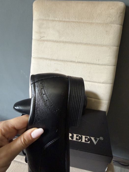 Pantofi barbat piele naturala Creev negri marime 39