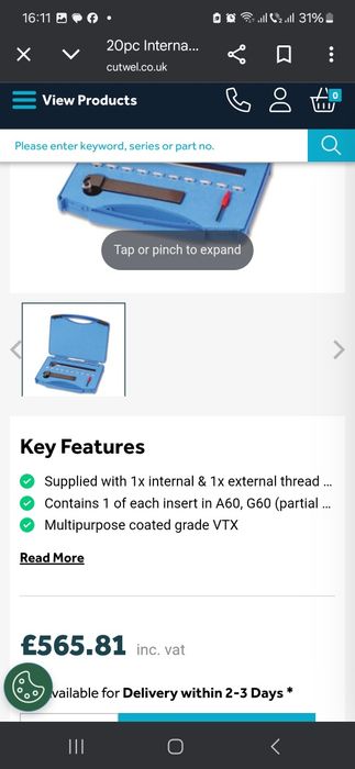 Pastile Carbura Widia TiN si portcutite pt filete int. și exterioare