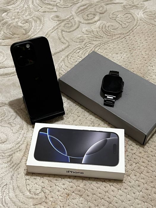 Iphone 16 pro 512 gb Black Titanium , Apple Watch Ultra 2 46mm Black T