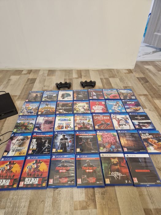 Ps4 Slim + Pachet De Jocuri Complet 36 De jocuri | +2 controllere |