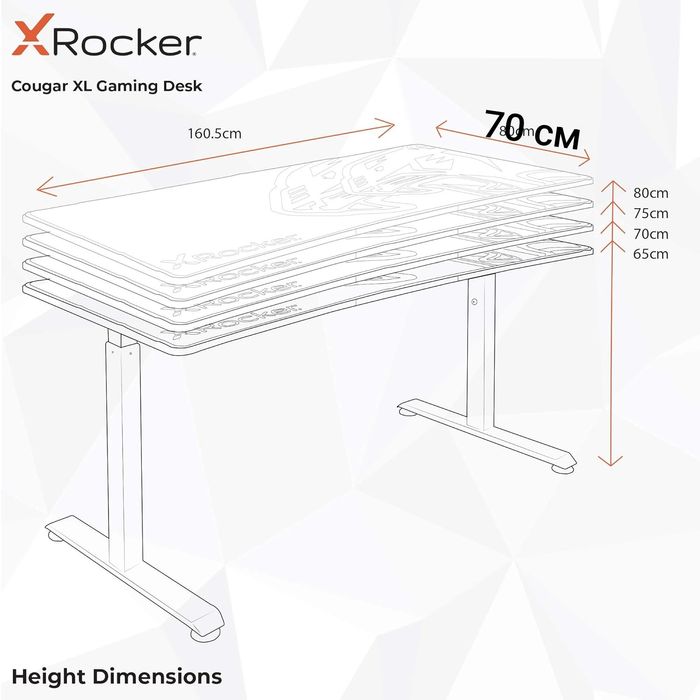 Геймърско бюро с регулируема височина, Геймърска маса X Rocker Cougar