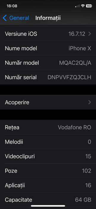 iPhone X 64 GB 85% baterie