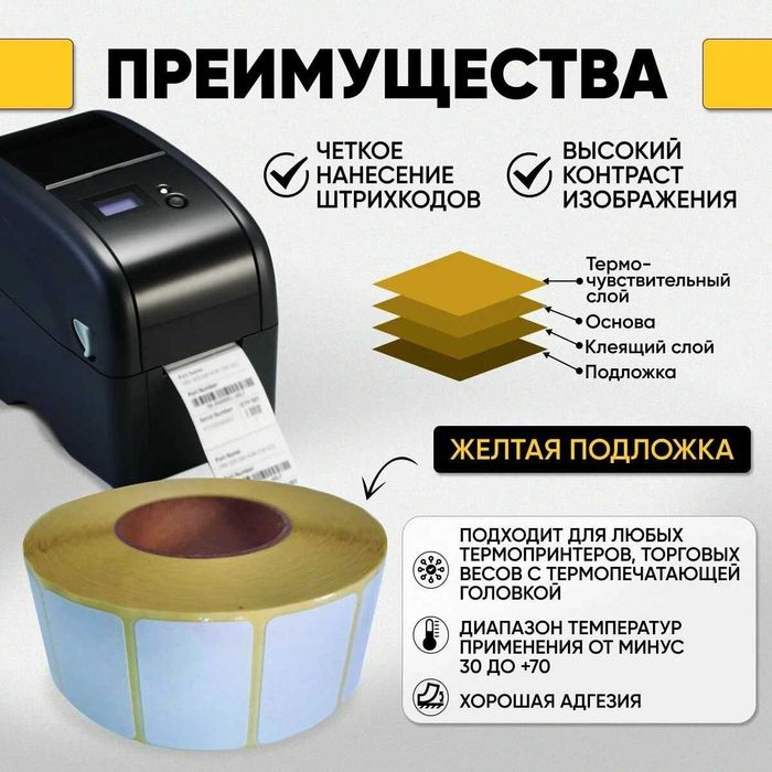 Этикетка 43х25 Термо