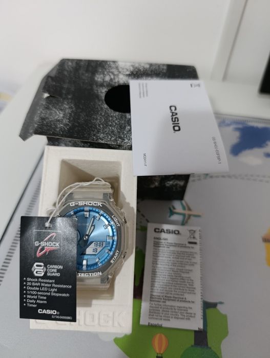 Ceas G-SHOCK GA-2100BM-7A2ER, plastic/poliuretan/cauciuc, transparent/