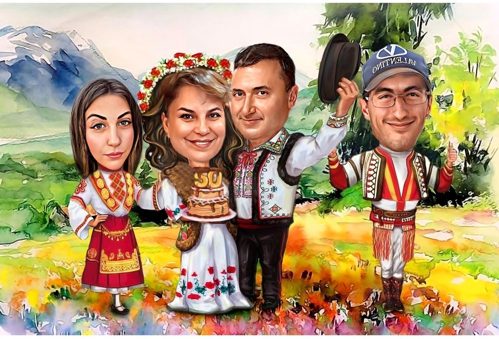 карикатура шарж от снимка перфектен подарък