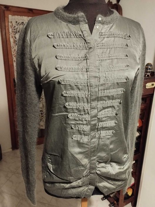 PATRIZIA PEPE мохер и сатенирана коприна дамска блуза