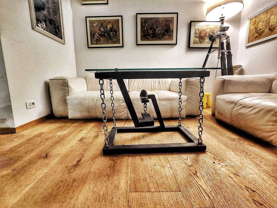 Masa de cafea din metal și sticlă.Tensegrity Table Steel & Glass