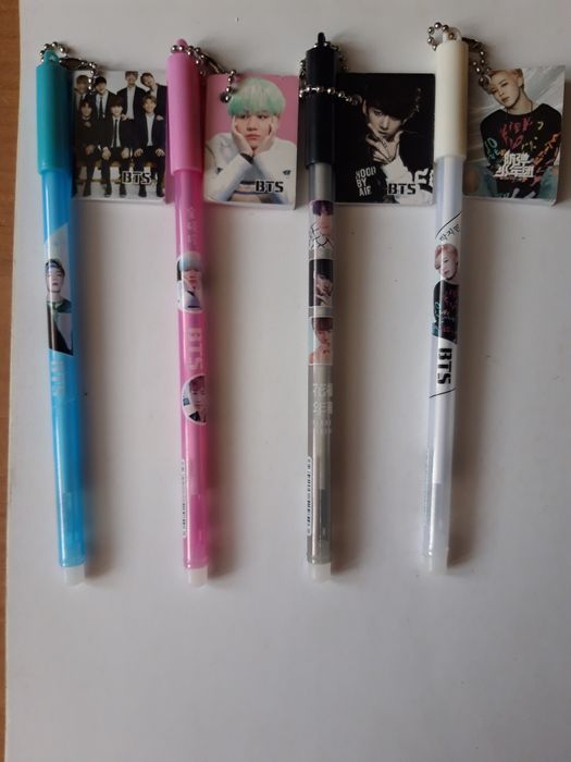 Синии ручки BTS с мини блакнотиком
