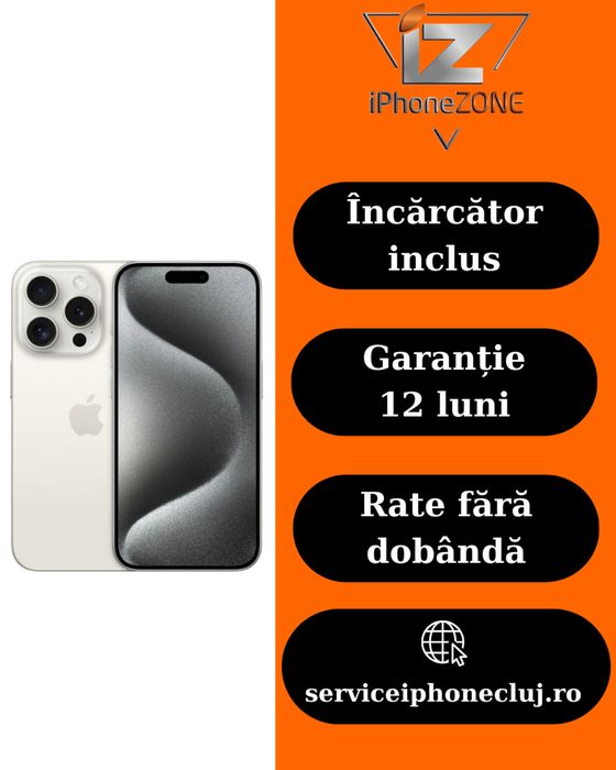 Magazin vinde Iphone 15 pro 128gb 90% Garantie