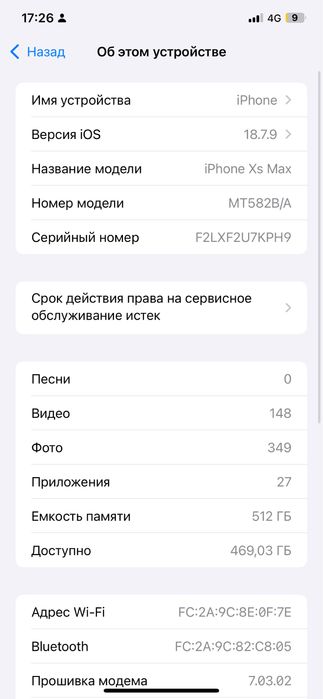 Iphone xs max 512gb