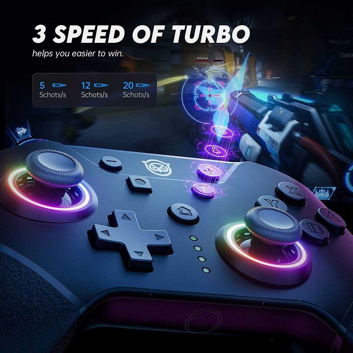 Контролер NYXI Switch Pro,безжичен превключвател LED светлина, турбо