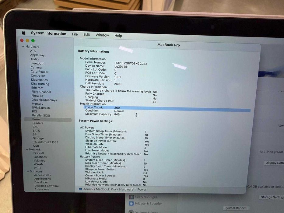 MacBook Pro M1 2020 – 16GB RAM – 512GB SSD –