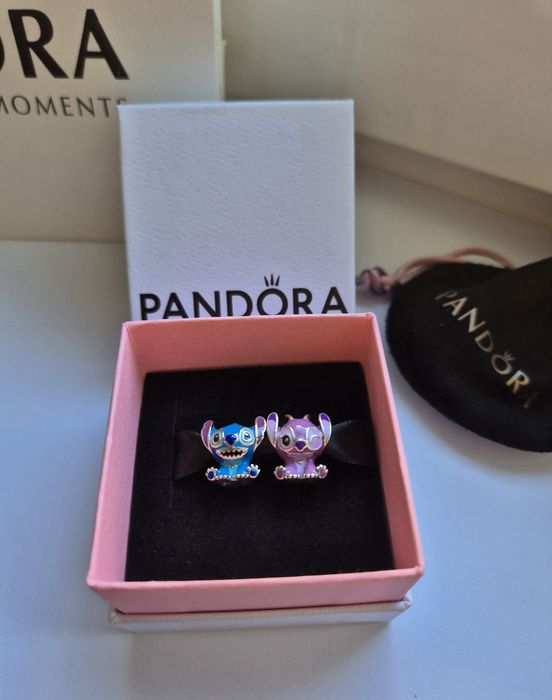 Charmuri Disney Stitch si Angels, iubita lui din Argint S925 ALE