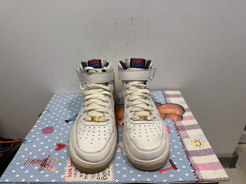 Nike Air Force 1 Mid '07 'White Metallic Gold Team USA''оригинални 43