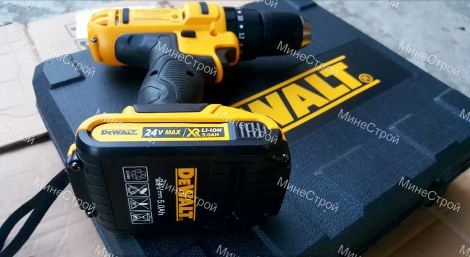 Акумулаторен ударен винтоверт DeWalt 24V с 2 батерии 5Ah Девалт