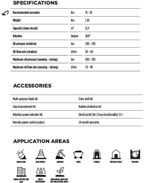 Graifer rotativa Pentru excavatoare MB Crusher MB-G1200