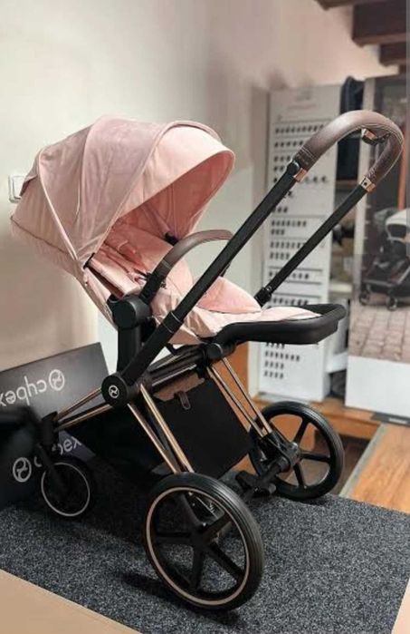 Като нова! Количка Cybex Priam 4 Peach pink, Rose gold frame