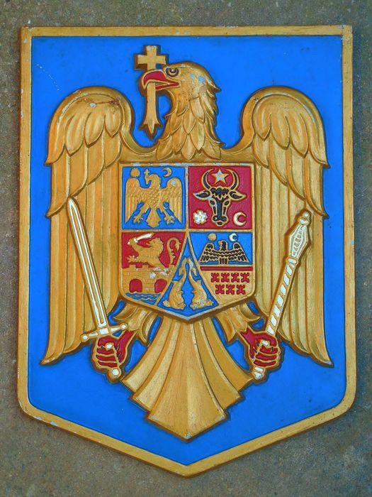 Stema Mare a României - Blazon în Relief cu Acvila Națională - Metal Masiv 4,6 kg.