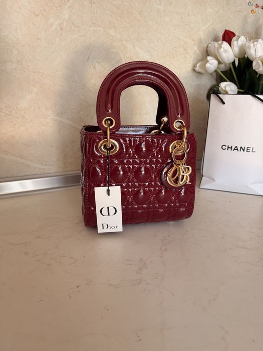 Дамска чанта Lady Dior mini cherry red