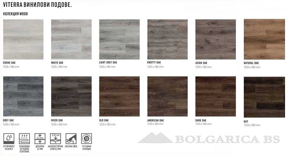 Винилови подове LVT VITERRA WOOD и LVT VITERRA STONE - 16 дизайна