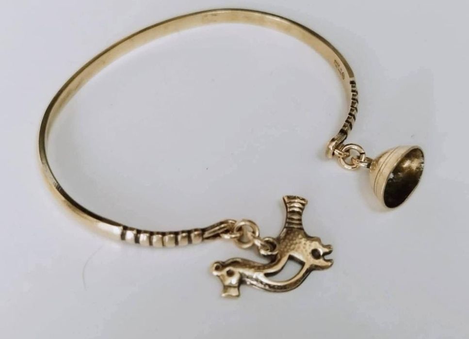 Bratara semi-fixa veche din bronz, Kalevala Koru, copii