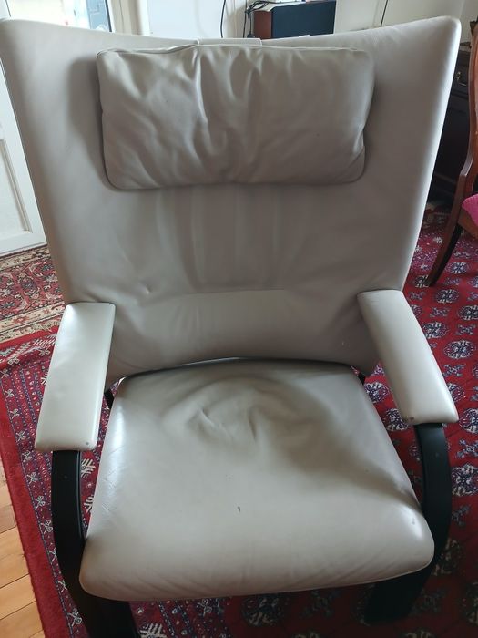 Fotoliu piele culoare gri WK Wohnen Sessel Spot 698  designer Prof. Stefan Heiliger