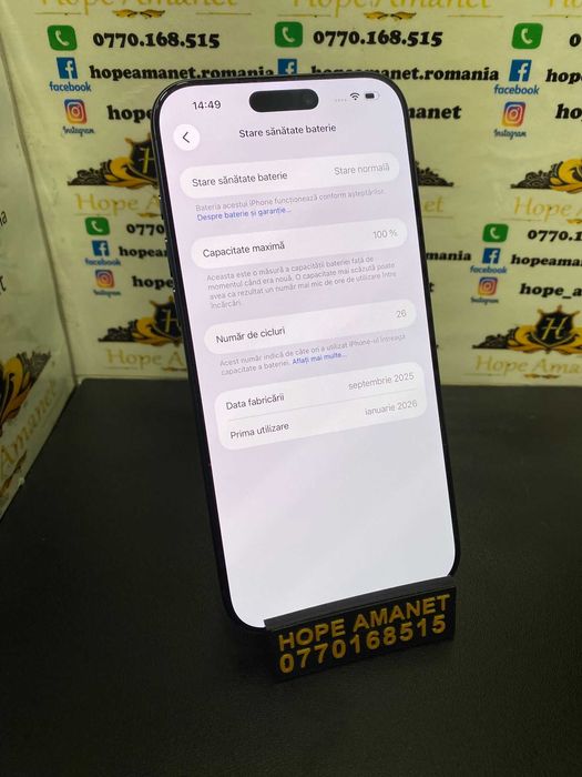 Hope Amanet P3 Iphone 17 pro max / 256 gb