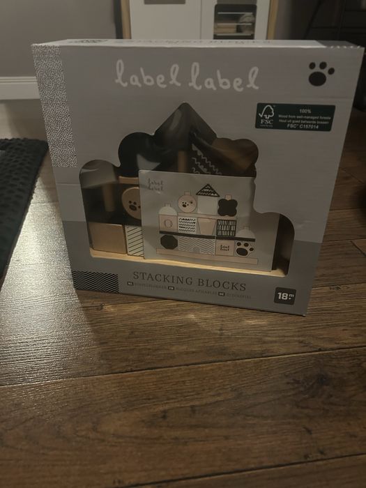 Jucarie de lemn - Casa cuburi constructie label label