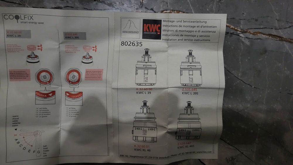 Катридж для смесителя  KWC L39