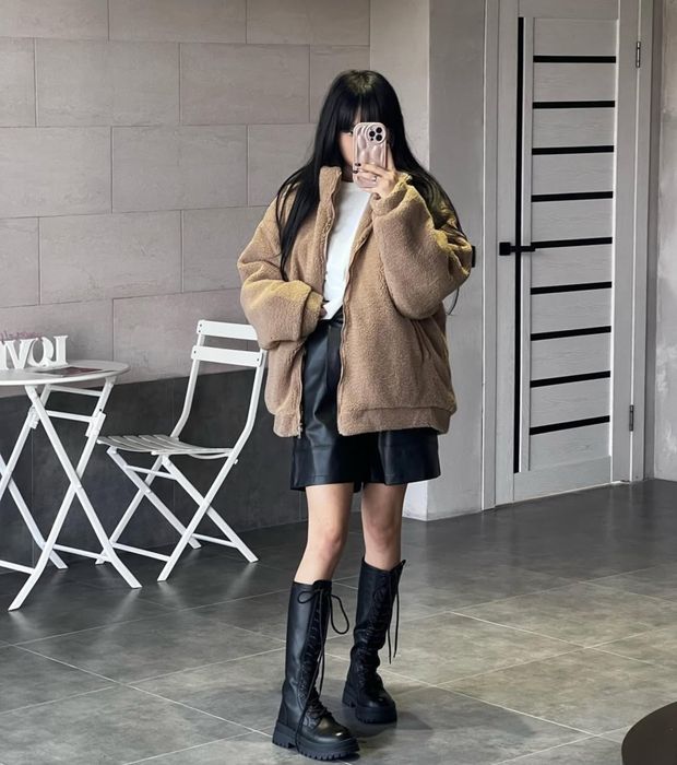 Куртка тедди, супер оверсайз (один размер)