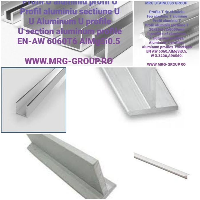 Profil U aluminiu 40x80x40x3mm profil U industrial canal aluminiu 6060
