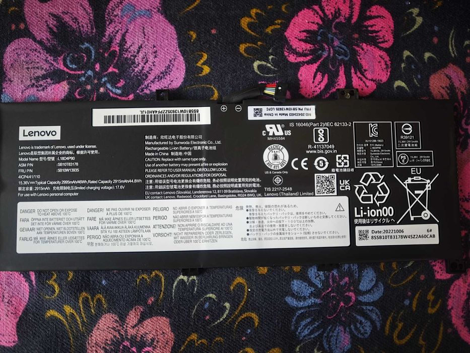Оригинална батерия за лаптоп Lenovo ThinkPad L13 Yoga L18M4P90 L18D4P90