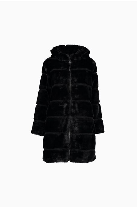 Стилно дамско пухено палто