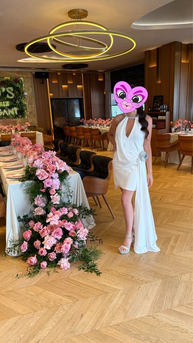 Rochie alba botez marca ana radu colectie 2024