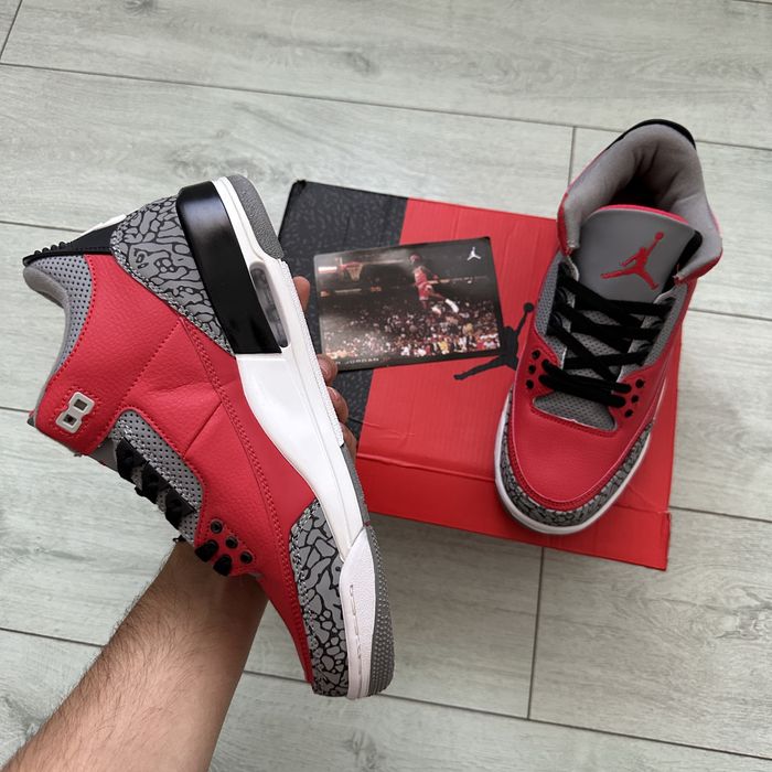 Jordan 3 Red Cement full box