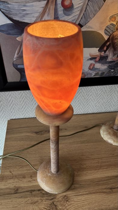 Винтидж нощни лампи от алабастър 2бр