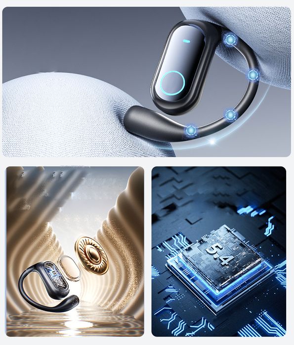 Casti VU-TEK Q17 AirConduction, Bluetooth, Open-Ear, Sapphire Blue