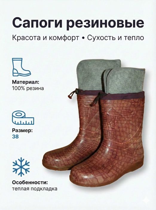 Продам сапоги резиновые