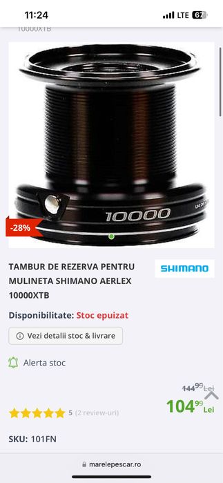 Mulineta Shimano Aerlex 10000 XTB + tambur rezerva
