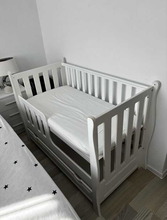 Patut bebe din lemn multifunctional Rigoletto + Saltea Cocos - MAMO-TATO
