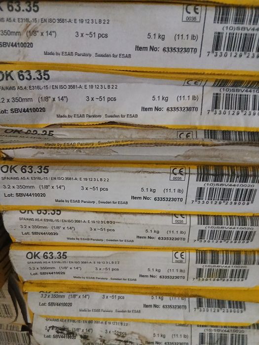Electrozi Esab OK 63,35 Inox E 316-15 la 1.700 kg
