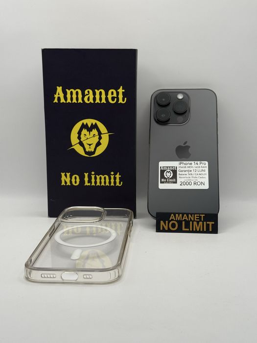 iPhone 14 Pro 256GB  Baterie 76% Garantie 12 Luni , AMANET NO LIMIT.