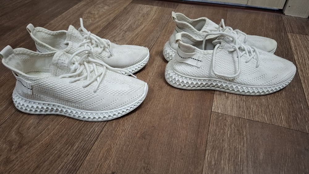 Белые текстильные кроссовки (слипоны). Размер 37 и 39
