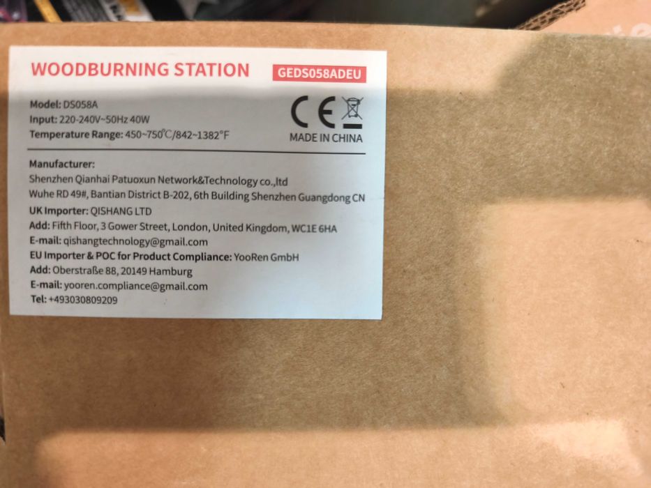 Чисто нова станция за пирография Buyyolo ZD-8905 / DS058A (40W, 450-750°C)