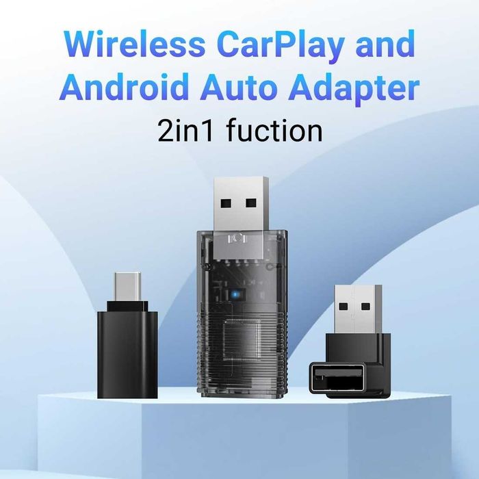 Мини WiFi Адаптер за безжична връзка с CarPlay / AndroidAuto.