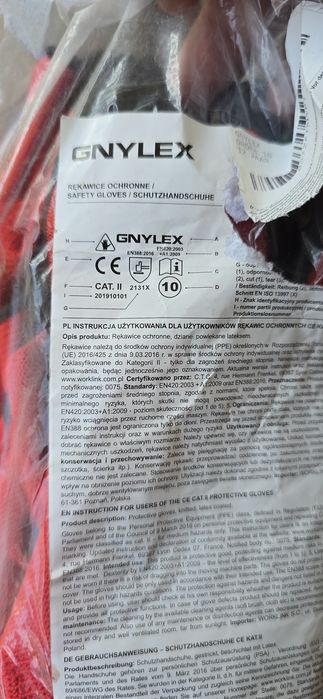 8 чифта работни ръкавици Workpro Gnylex CATII, червени, размер 10