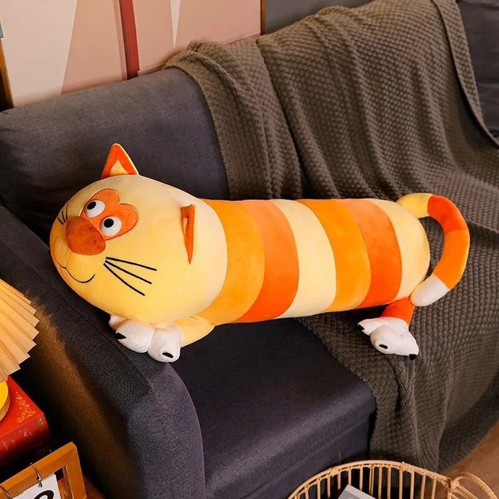 Голяма плюшена Котка Възглавница Long Cat Плюшена Възглавница дълга