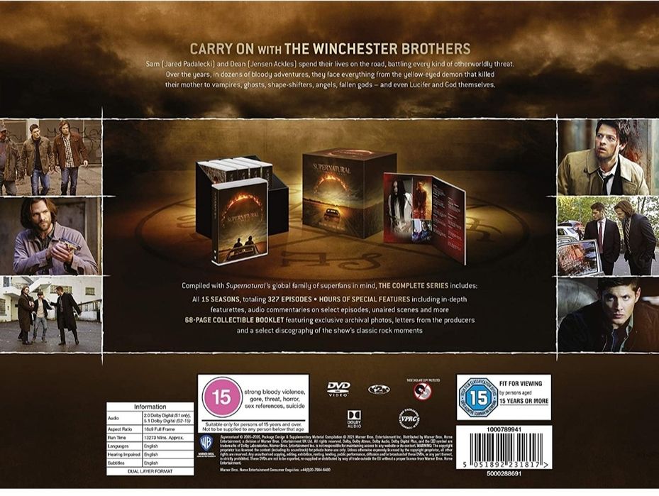 Film Serial Supernatural : DVD The Complete Collection 1-15