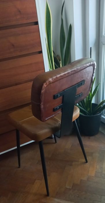 Scaun  în stil loft de la Clayre & Eef Olanda, dining/ birou din piele